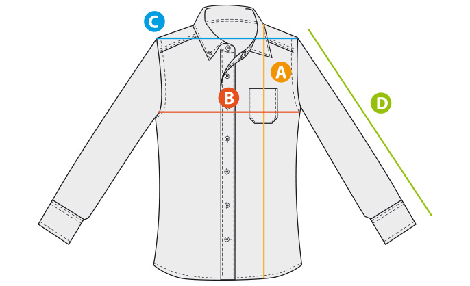 Größentabelle Langarmhemd