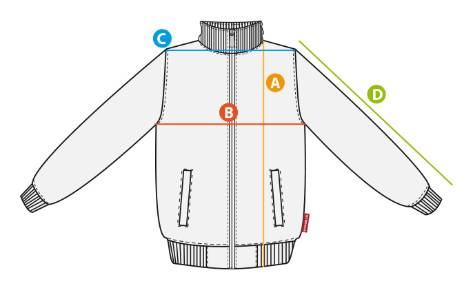 Таблица размеров спортивной куртки